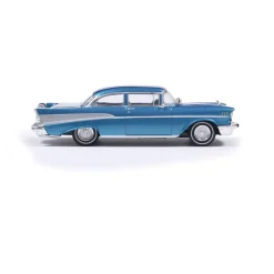 1957 Chevrolet Bel Air Sedan with Continental Kit - Harbor Blue 1:64 Scale Diecast Model Car by IXO Models