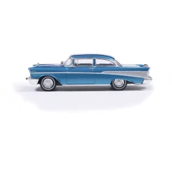 1957 Chevrolet Bel Air Sedan with Continental Kit - Harbor Blue 1:64 Scale Diecast Model Car by IXO Models