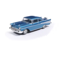 1957 Chevrolet Bel Air Sedan with Continental Kit - Harbor Blue 1:64 Scale Diecast Model Car by IXO Models