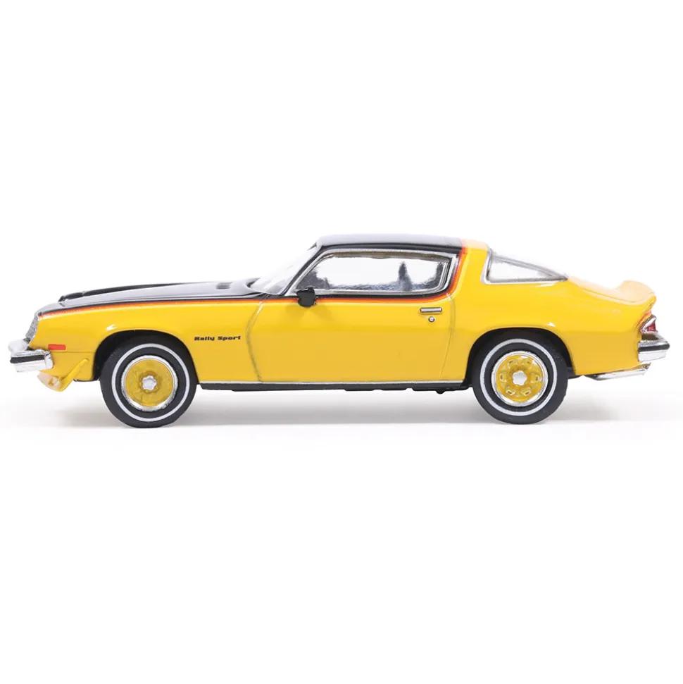 1976 Chevrolet Camaro Rally Sport - Bright Yellow and Black 1:64 Scale Diecast Model Car by IXO Models