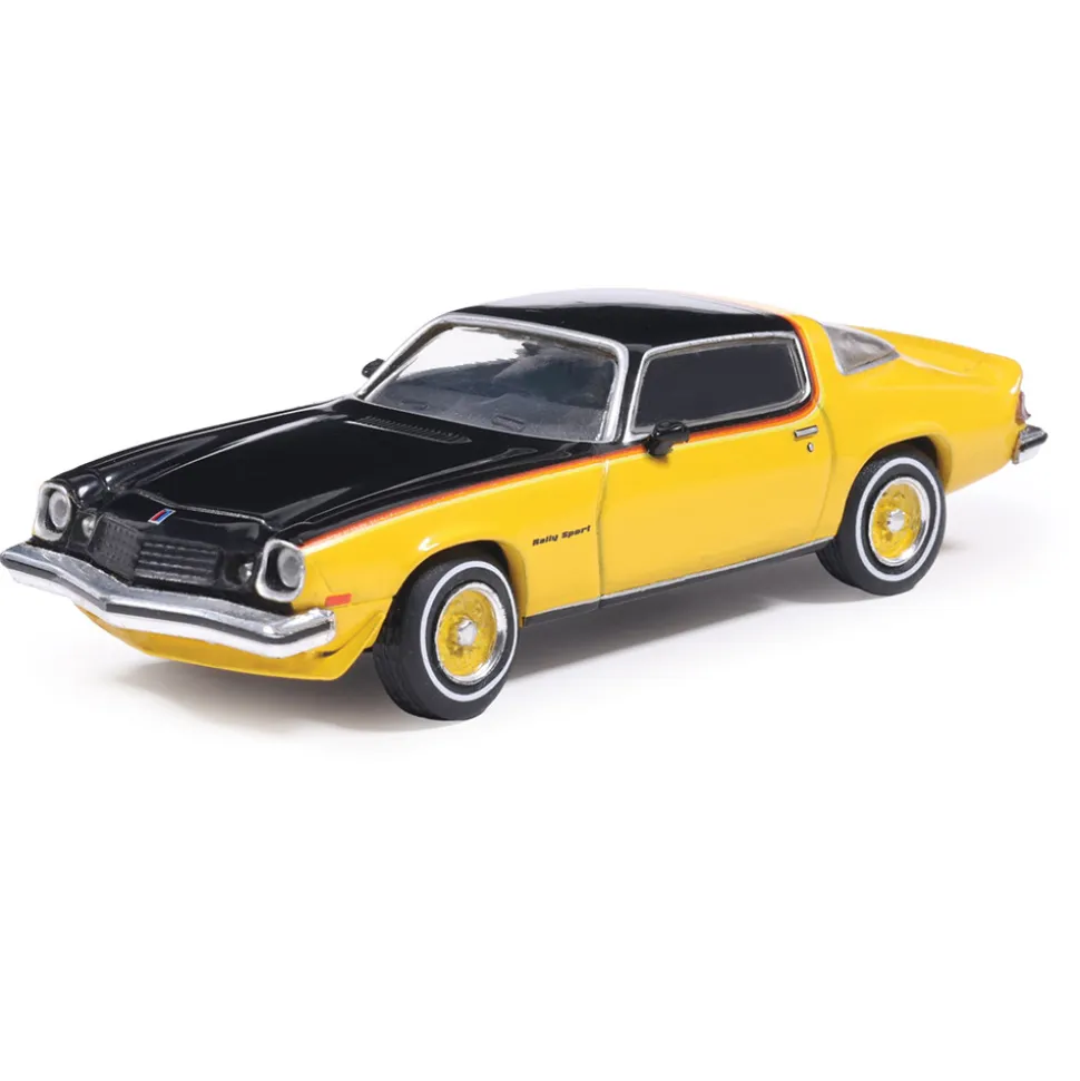 1976 Chevrolet Camaro Rally Sport - Bright Yellow and Black 1:64 Scale Diecast Model Car by IXO Models