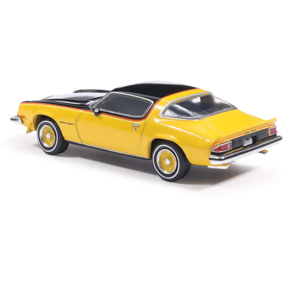 1976 Chevrolet Camaro Rally Sport - Bright Yellow and Black 1:64 Scale Diecast Model Car by IXO Models