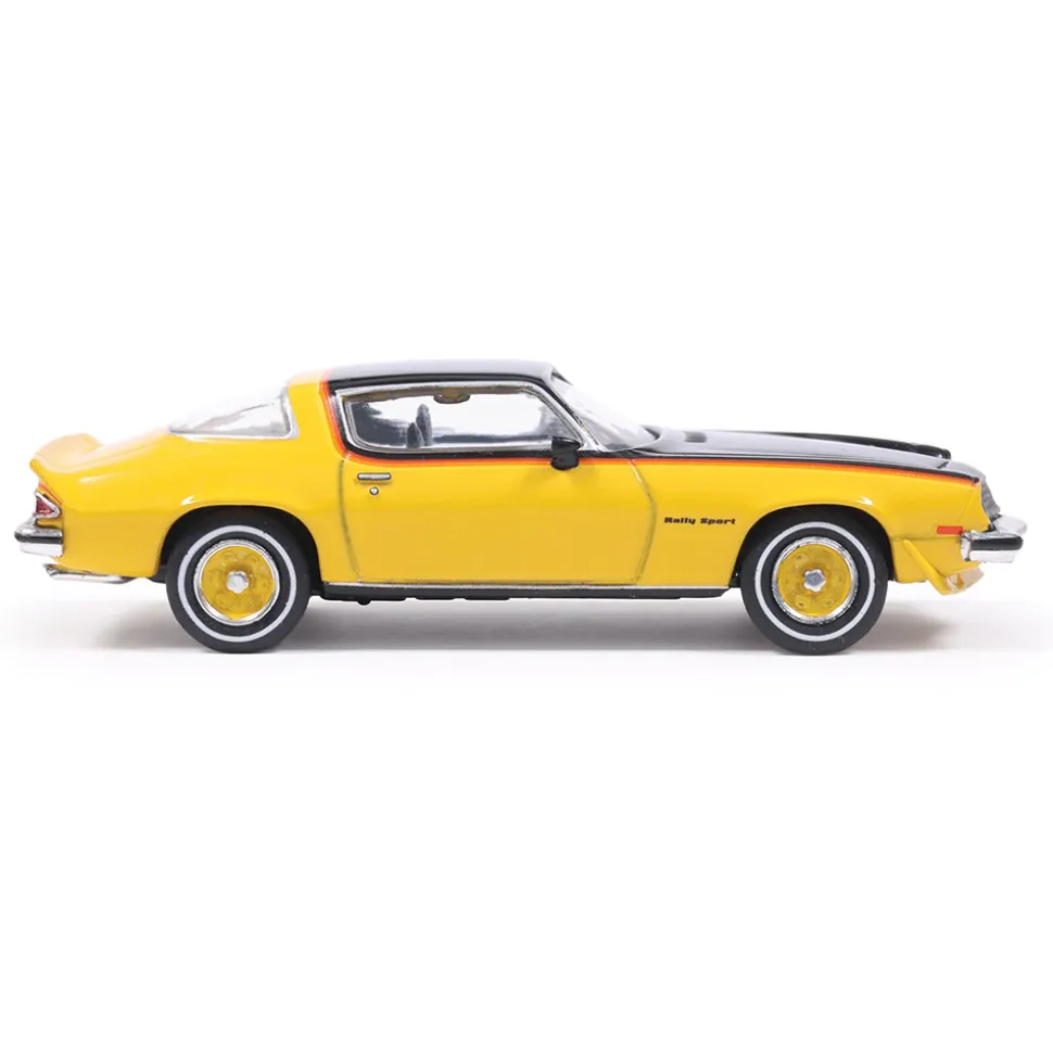1976 Chevrolet Camaro Rally Sport - Bright Yellow and Black 1:64 Scale Diecast Model Car by IXO Models