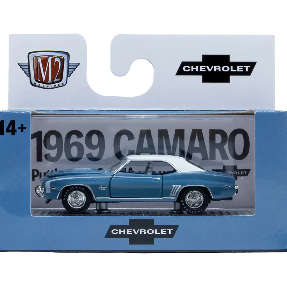 1969 Chevrolet Camaro SS/RS 350 - Blue 1:64 Scale Diecast Model Car by M2 Machines