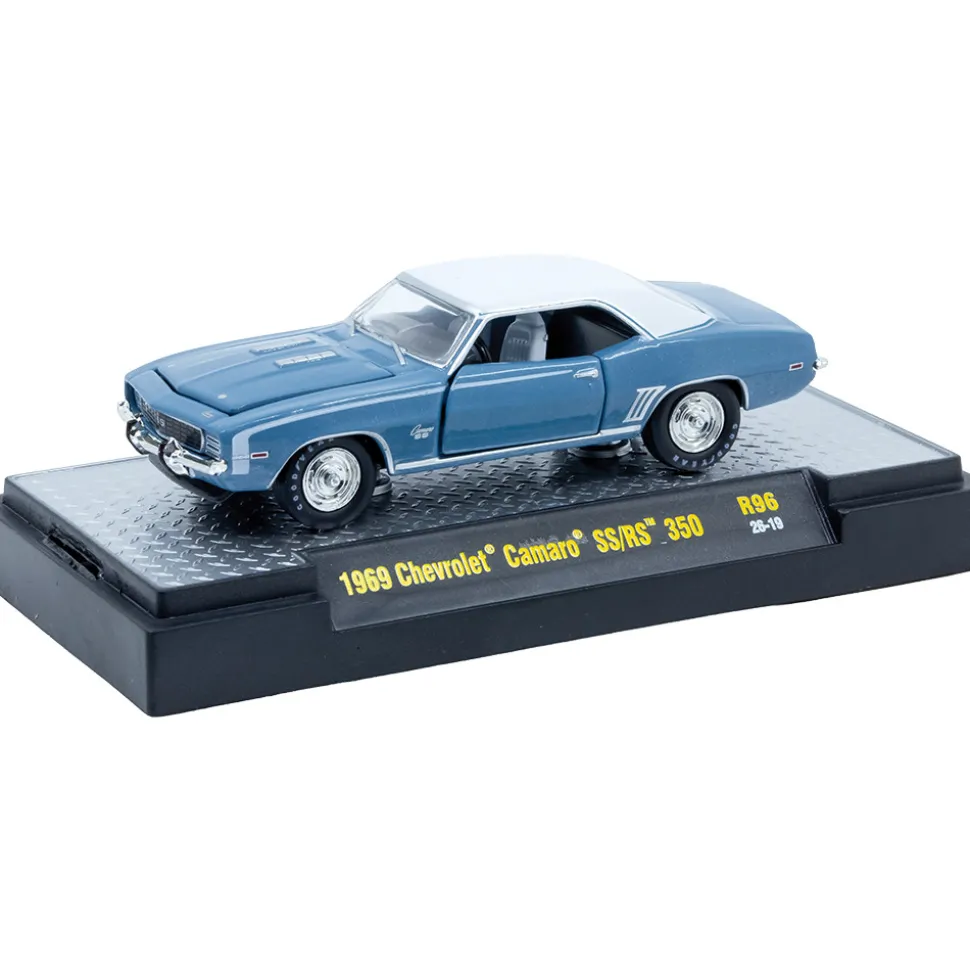 1969 Chevrolet Camaro SS/RS 350 - Blue 1:64 Scale Diecast Model Car by M2 Machines