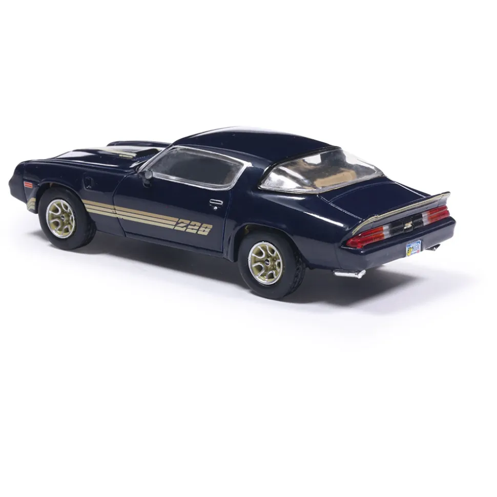 1981 Chevrolet Camaro Z28 - Dark Blue Metallic With Gold Stripes 1:64 Scale Diecast Model Car by IXO Models
