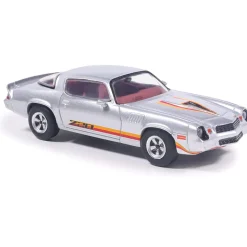 1979 Chevrolet Camaro Z28 - Silver with Orange Stripes 1:64 Scale Diecast Model Car by IXO Models