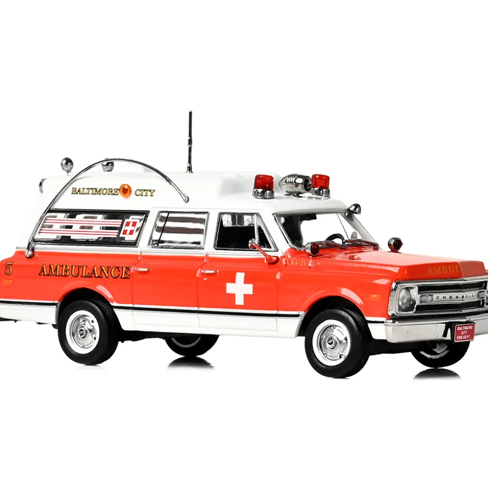 Chevrolet C-10 Ambulance: Baltimore City 1:50 Scale Diecast Model Car by Iconic Replicas