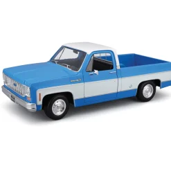 1974 Chevrolet C10 Cheyenne Super - Blue/White 1:18 Scale Diecast Model Truck by Maisto