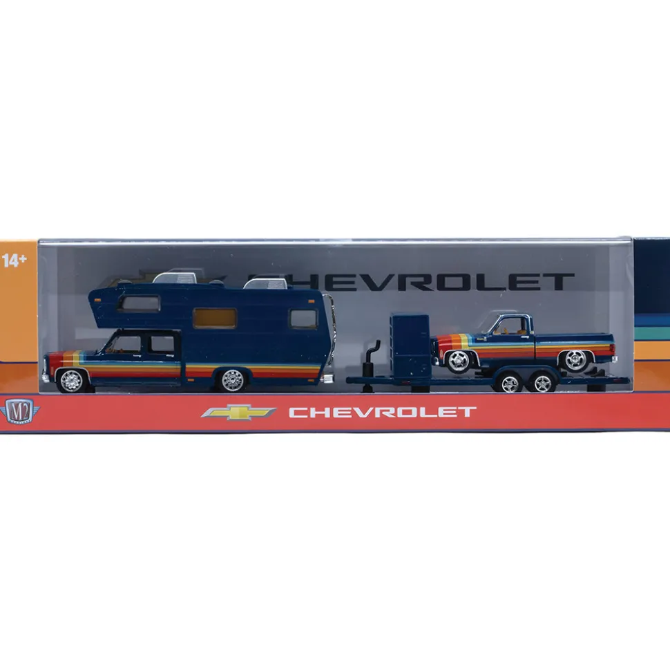 1975 Chevrolet Cheyenne Super 30 & 1978 Chevrolet C10 Silverado 1:64 Scale Diecast Model Truck by M2 Machines