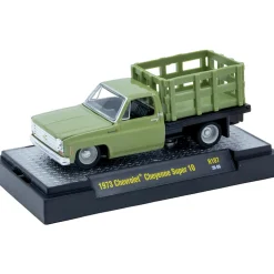 1973 Chevrolet Cheyenne Super 10 Stake Bed 1:64 Scale by M2 Machines