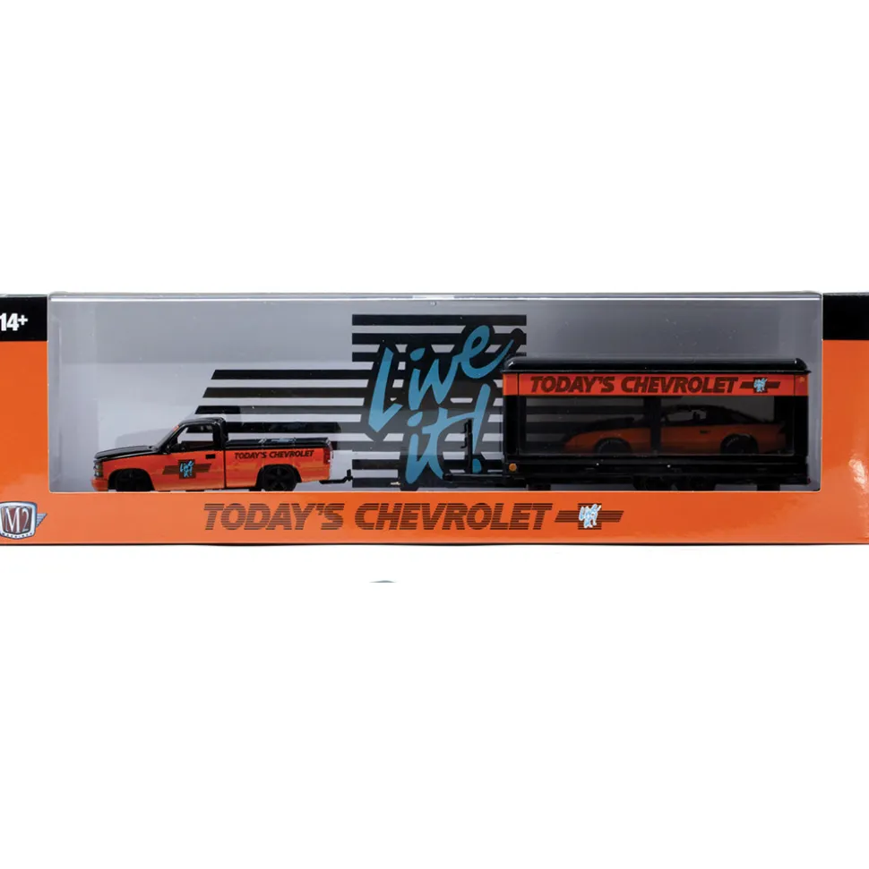 1992 Chevrolet C1500 SS454 & 1985 Chevrolet Camaro IROC-Z 1:64 Scale Diecast Model Car by M2 Machines