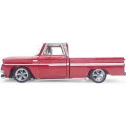 1965 Chevrolet C-10 Styleside Pickup Lowrider - Red 1:18 Scale Diecast Model Truck by Sunstar