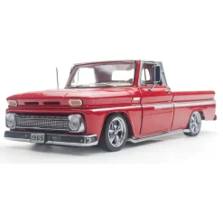 1965 Chevrolet C-10 Styleside Pickup Lowrider - Red 1:18 Scale Diecast Model Truck by Sunstar