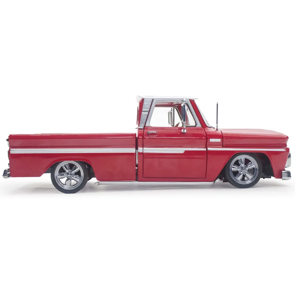 1965 Chevrolet C-10 Styleside Pickup Lowrider - Red 1:18 Scale Diecast Model Truck by Sunstar