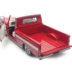 1965 Chevrolet C-10 Styleside Pickup Lowrider - Red 1:18 Scale Diecast Model Truck by Sunstar