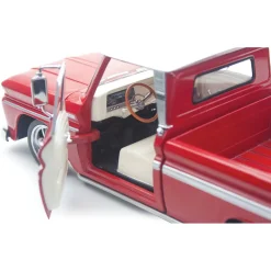 1965 Chevrolet C-10 Styleside Pickup Lowrider - Red 1:18 Scale Diecast Model Truck by Sunstar