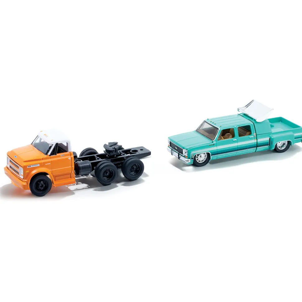 1970 Chevrolet C60 Truck & 1974 Chevrolet Cheyenne Super 30 Diecast Collection 1:64 Scale Diecast Model Truck by M2 Machines