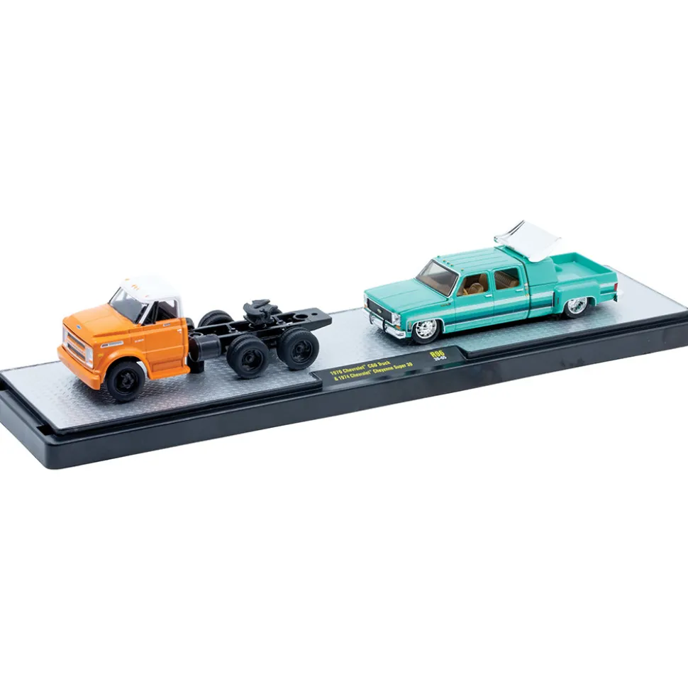 1970 Chevrolet C60 Truck & 1974 Chevrolet Cheyenne Super 30 Diecast Collection 1:64 Scale Diecast Model Truck by M2 Machines