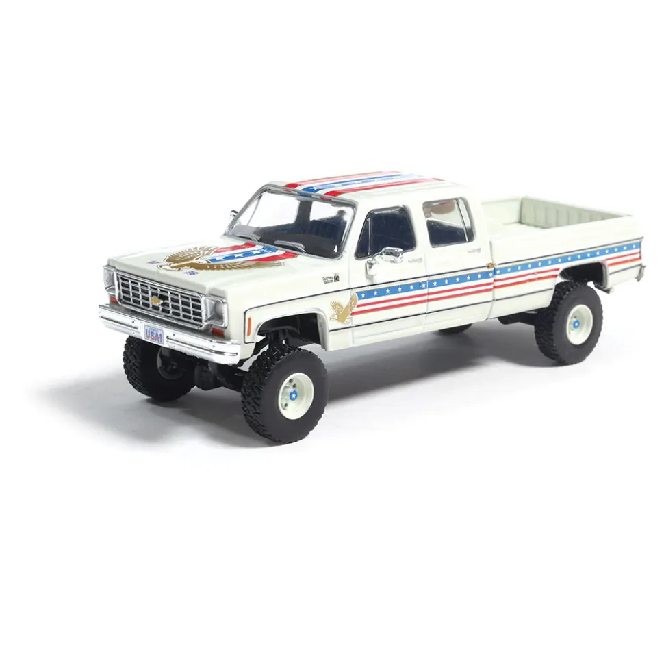 1976 Chevrolet Custom Deluxe K30 Fleetside - July 4th 250th Anniversary Exclusive 1:64 Scale Diecast Model Truck by IXO Models