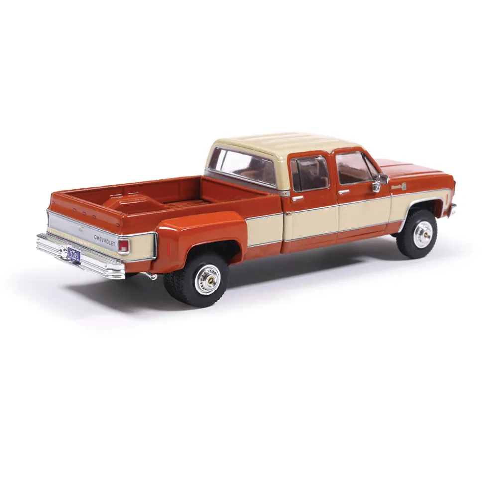 1975 Chevrolet K30 Crew Dab Dually - Grecian Bronze and Santa Fe Tan Deluxe Two-Tone 1:64 Scale Diecast Model Car by IXO Models