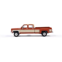 1975 Chevrolet K30 Crew Dab Dually - Grecian Bronze and Santa Fe Tan Deluxe Two-Tone 1:64 Scale Diecast Model Car by IXO Models