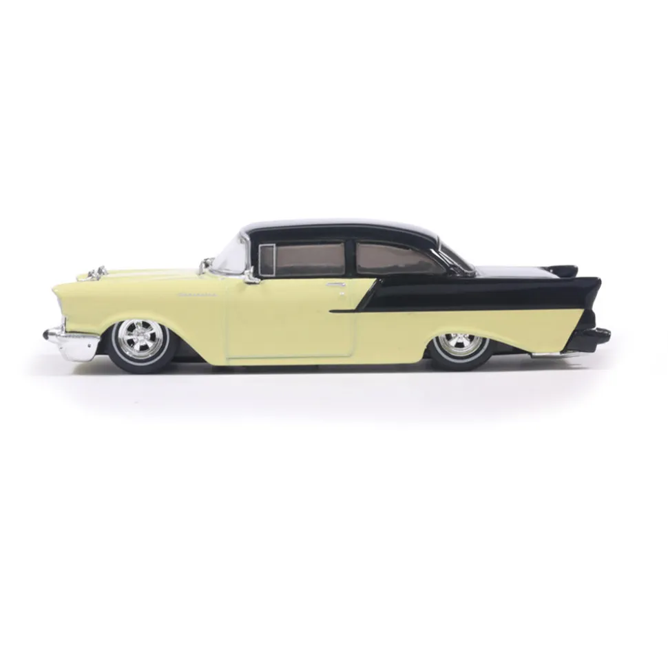 1957 Chevrolet One-Fifty - Lowered - Colonial Cream and Onyx Black 1:64 Scale Diecast Model Car by IXO Models