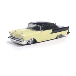 1957 Chevrolet One-Fifty - Lowered - Colonial Cream and Onyx Black 1:64 Scale Diecast Model Car by IXO Models