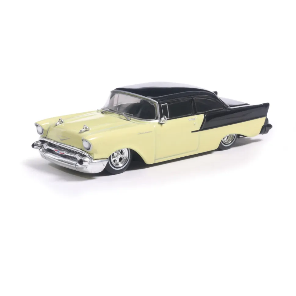1957 Chevrolet One-Fifty - Lowered - Colonial Cream and Onyx Black 1:64 Scale Diecast Model Car by IXO Models