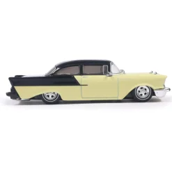 1957 Chevrolet One-Fifty - Lowered - Colonial Cream and Onyx Black 1:64 Scale Diecast Model Car by IXO Models