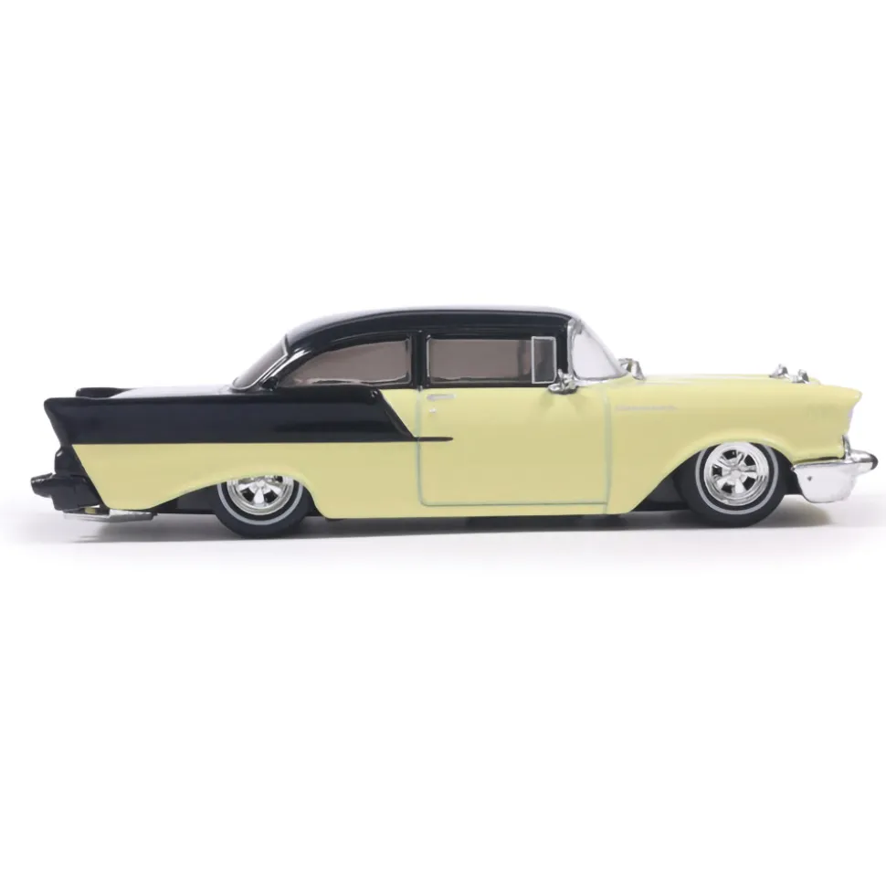 1957 Chevrolet One-Fifty - Lowered - Colonial Cream and Onyx Black 1:64 Scale Diecast Model Car by IXO Models