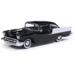 1957 Chevrolet One-Fifty Sedan - Onyx Black and India Ivory 1:64 Scale Diecast Model Car by IXO Models