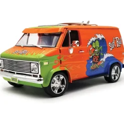 1976 Chevrolet Rat Fink G-Series Van - Surf Rat w/Figure, Surfboard & Sticker 1:18 Scale Diecast Model Truck by Acme