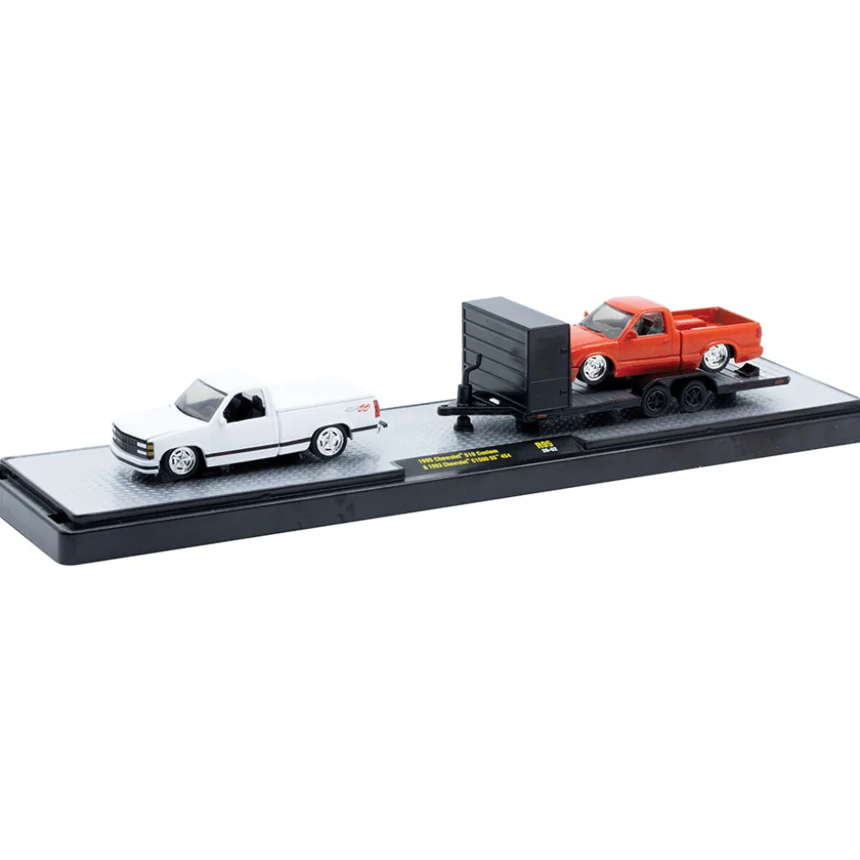 1995 Chevrolet S10 Custom & 1993 Chevrolet C1500 SS454 1:64 Scale Diecast Model Truck by M2 Machines