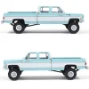 1978 Chevrolet Silverado K30 Crew Cab Fleetside Lifted - Light Blue and Frost White 1:64 Scale Diecast Model Truck by IXO Models