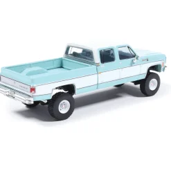 1978 Chevrolet Silverado K30 Crew Cab Fleetside Lifted - Light Blue and Frost White 1:64 Scale Diecast Model Truck by IXO Models