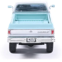 1978 Chevrolet Silverado K30 Crew Cab Fleetside Lifted - Light Blue and Frost White 1:64 Scale Diecast Model Truck by IXO Models
