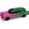 1957 Chevy Ambulance Rat Fink - Magenta 1:64 Scale Diecast Model Car by Johnny Lightning