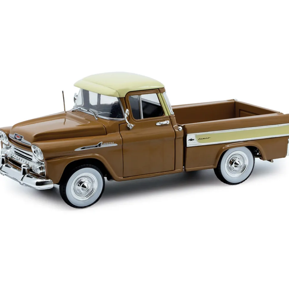 1958 Chevy Apache Cameo Pickup - Brown 1:24 Scale Diecast Model Truck by M2 Machines