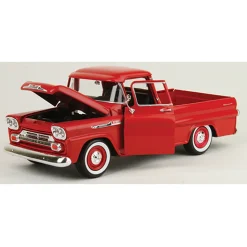 1958 Chevy Apache Fleetside Pickup - Red 1:24 Scale Diecast Model by Motormax