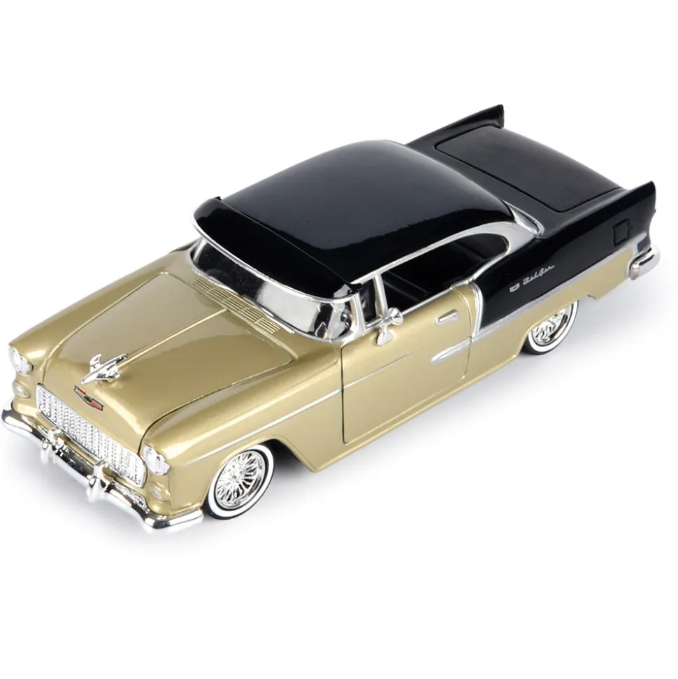 1955 Chevy Bel Air Low Rider with Visor - Gold 1:24 Scale Diecast Model Car by Motormax