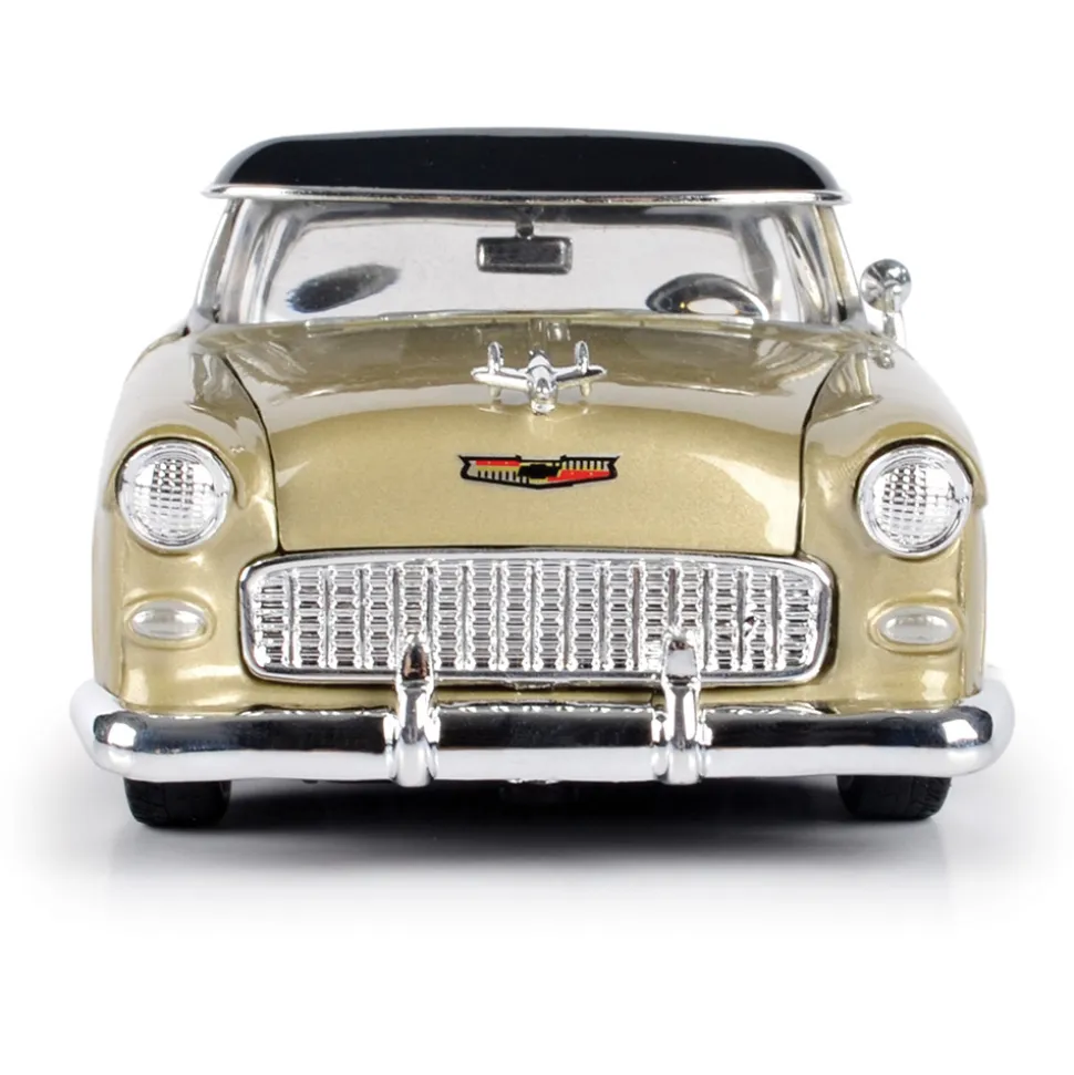 1955 Chevy Bel Air Low Rider with Visor - Gold 1:24 Scale Diecast Model Car by Motormax
