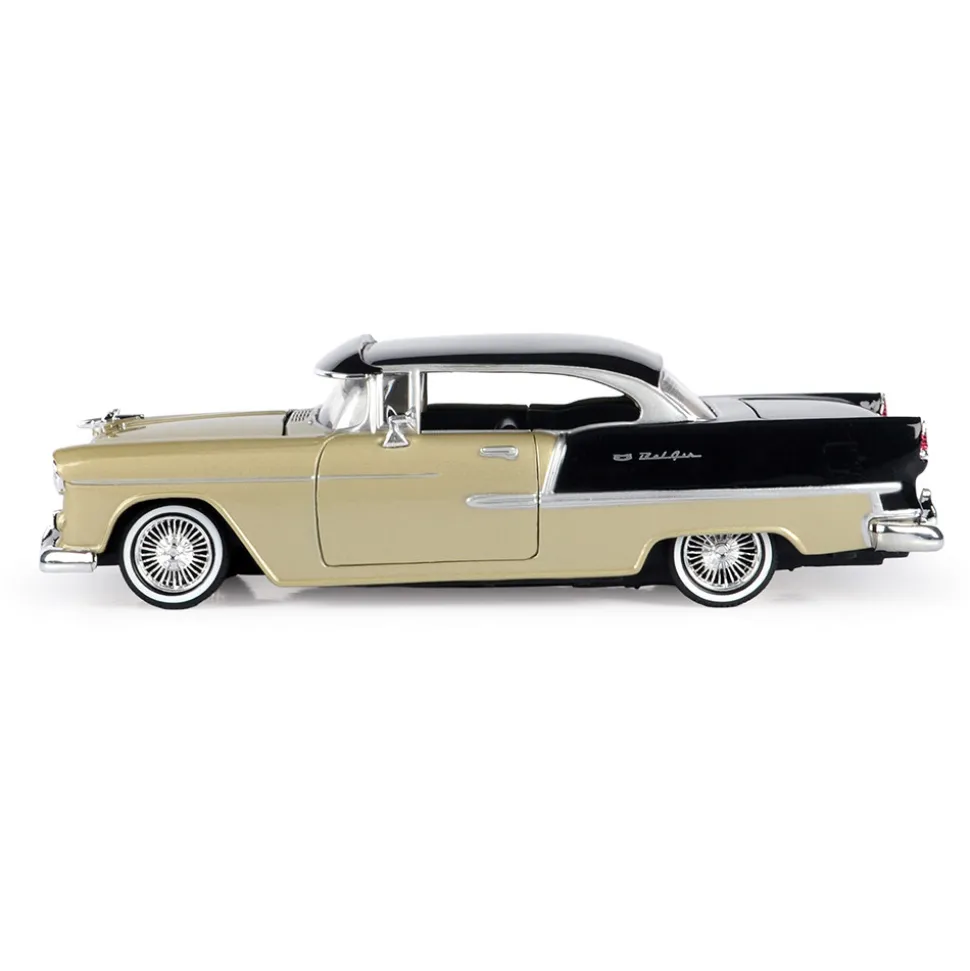 1955 Chevy Bel Air Low Rider with Visor - Gold 1:24 Scale Diecast Model Car by Motormax