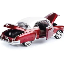 1950 Chevy Bel Air-Metallic Red w/ White Top 1:18 Scale Diecast Model Car by Motormax