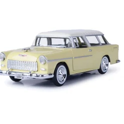 1955 Chevy Bel Air Nomad - Yellow 1:24 Scale Diecast Model Car by Motormax