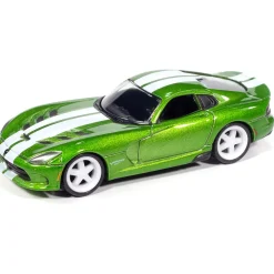 2013 Chevy Camaro ZL1 Convertible & 2017 Dodge Viper Modern Muscle 2Pack B - Blue & Green 1:64 Scale Diecast Model Car by Auto World