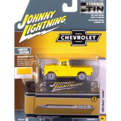 1955 Chevy Cameo Pickup - Lemon Yellow 1:64 Scale Diecast Model Truck by Johnny Lightning