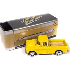 1955 Chevy Cameo Pickup - Lemon Yellow 1:64 Scale Diecast Model Truck by Johnny Lightning