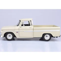 1966 Chevy C10 Fleetside Pickup-Cream 1:24 Scale Diecast Model Truck by Motormax