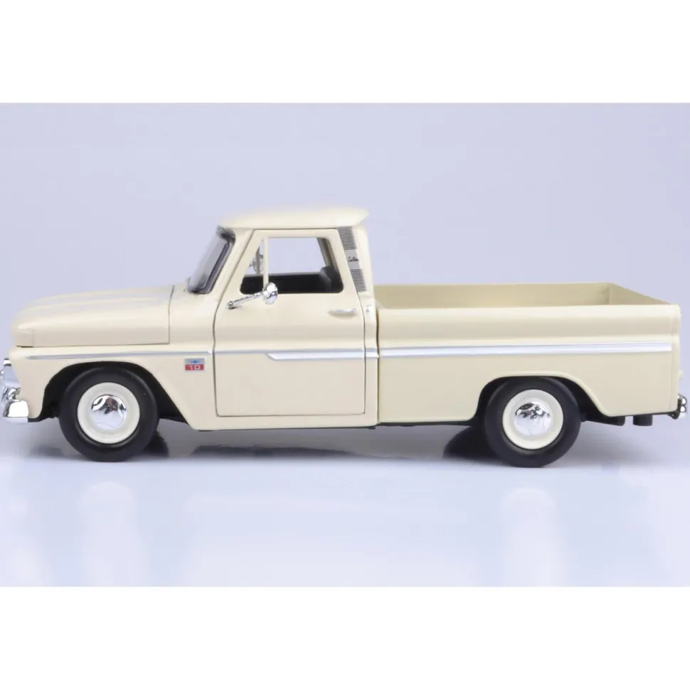 1966 Chevy C10 Fleetside Pickup-Cream 1:24 Scale Diecast Model Truck by Motormax
